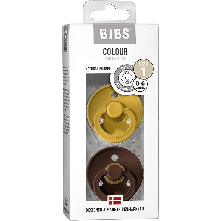 Bibs BIBS 2-PACK MUSTARD & MOCHA S Hevea rubber soother – Bild 3