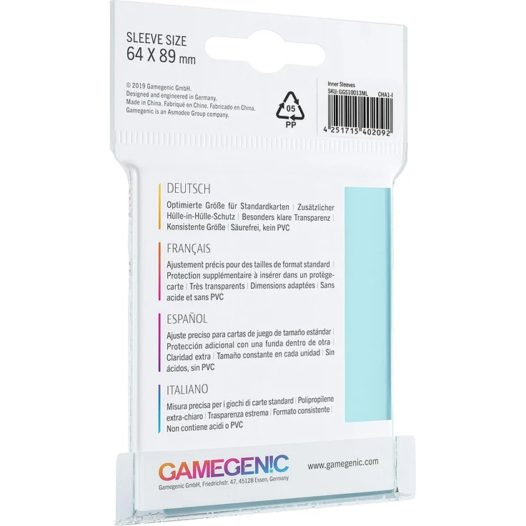 Gamegenic - Inner Sleeves - Clear (100 Sleeves) – Bild 3