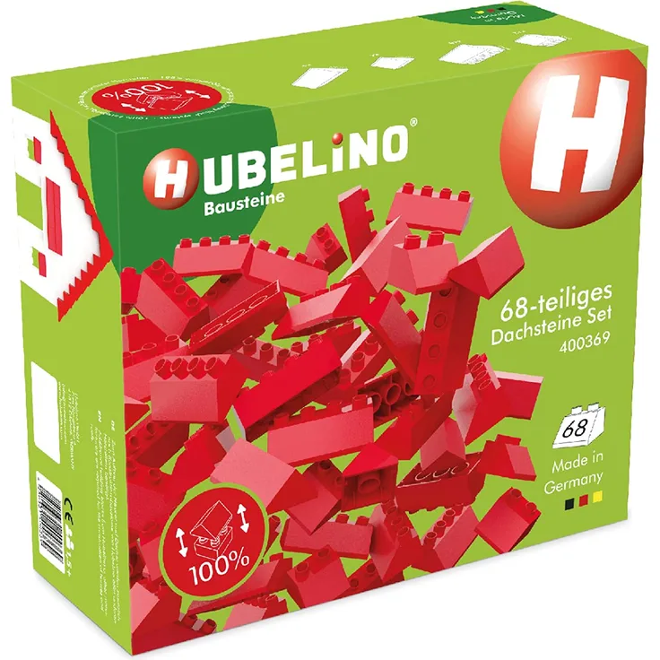 dachziegel-Set junior 24,5 x 9,5 cm rot 68-teilig
