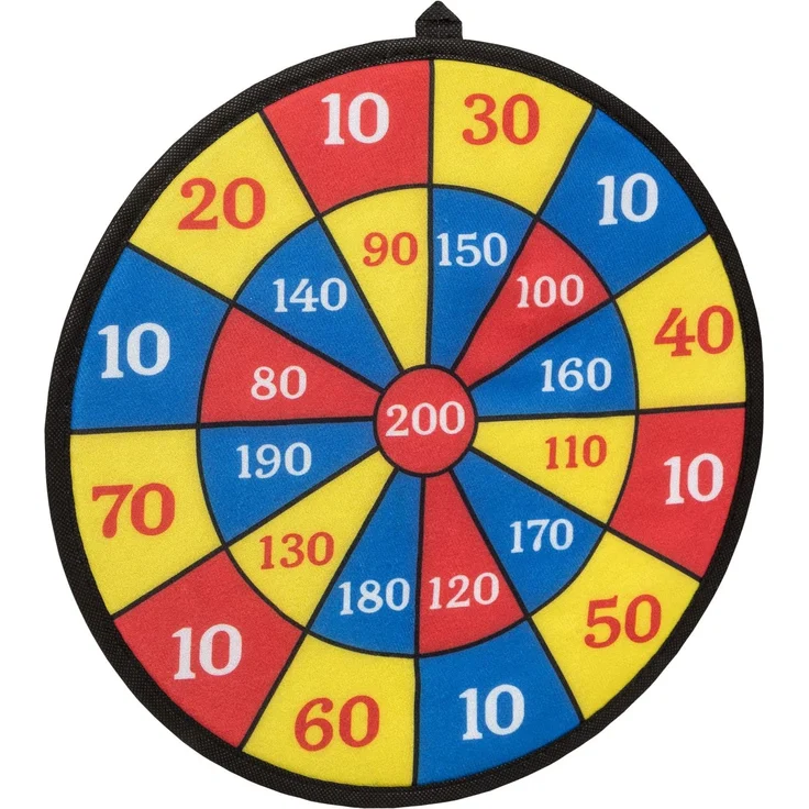 Idena 40095 - Dartspiel mit Dartscheibe aus Stoff und 4 Klettbällen, Durchmesser ca. 35 cm, für drinnen und draußen – Bild 4