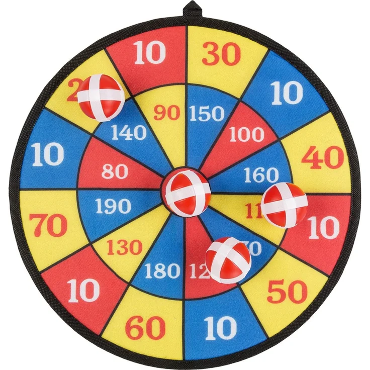 Idena 40095 - Dartspiel mit Dartscheibe aus Stoff und 4 Klettbällen, Durchmesser ca. 35 cm, für drinnen und draußen – Bild 3