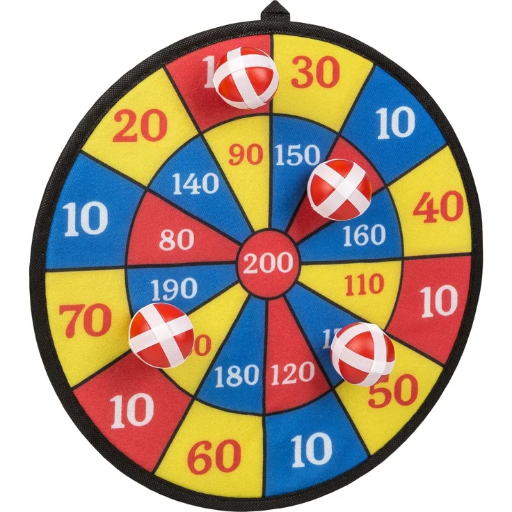 Idena 40095 - Dartspiel mit Dartscheibe aus Stoff und 4 Klettbällen, Durchmesser ca. 35 cm, für drinnen und draußen – Bild 5