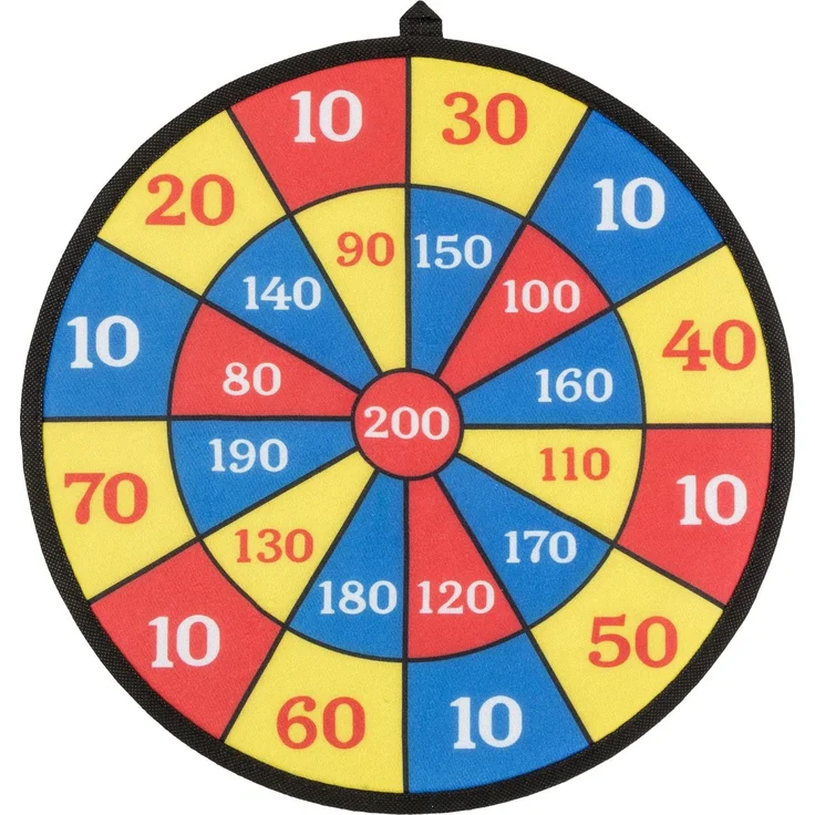 Idena 40095 - Dartspiel mit Dartscheibe aus Stoff und 4 Klettbällen, Durchmesser ca. 35 cm, für drinnen und draußen – Bild 2