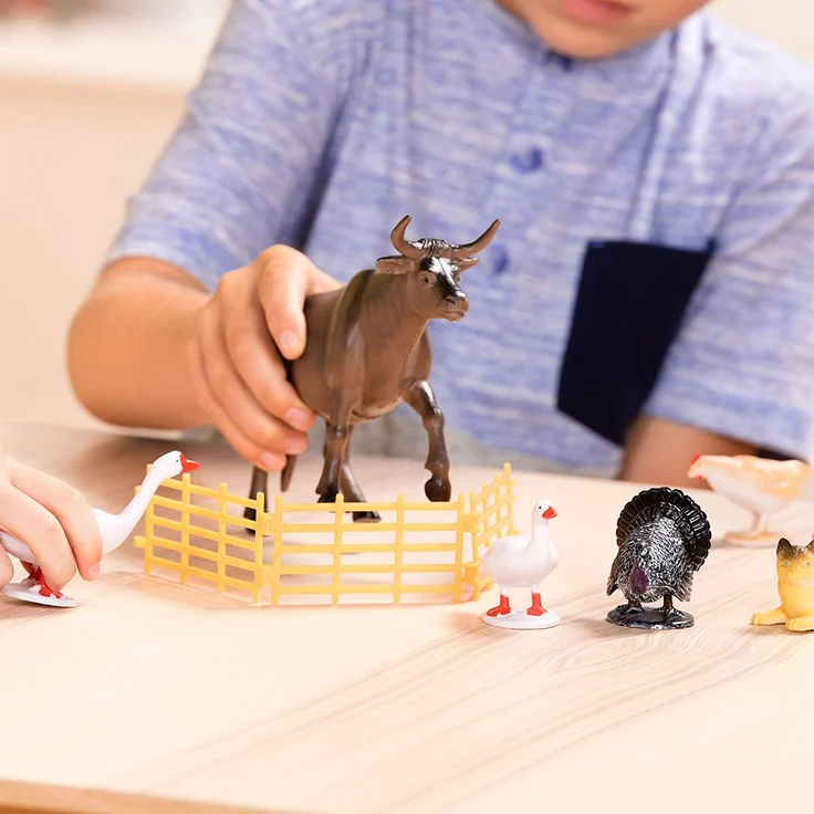 Terra 60-teilig Tierfiguren Sammlung Bauernhoftiere Spielzeug Set – Kühe, Schweine, Hühner, Pferde, Hunde, Katzen und mehr – Spielzeug ab 3 Jahren – Bild 4
