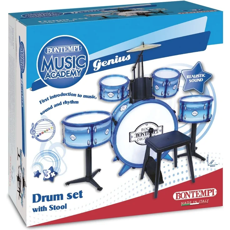 Bontempi – 51 4831 – Akku Rock Drummer 5 Trommeln, 514831, weiß Blau – Bild 7