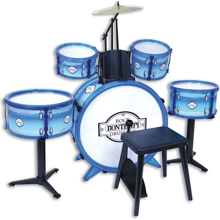 Bontempi – 51 4831 – Akku Rock Drummer 5 Trommeln, 514831, weiß Blau