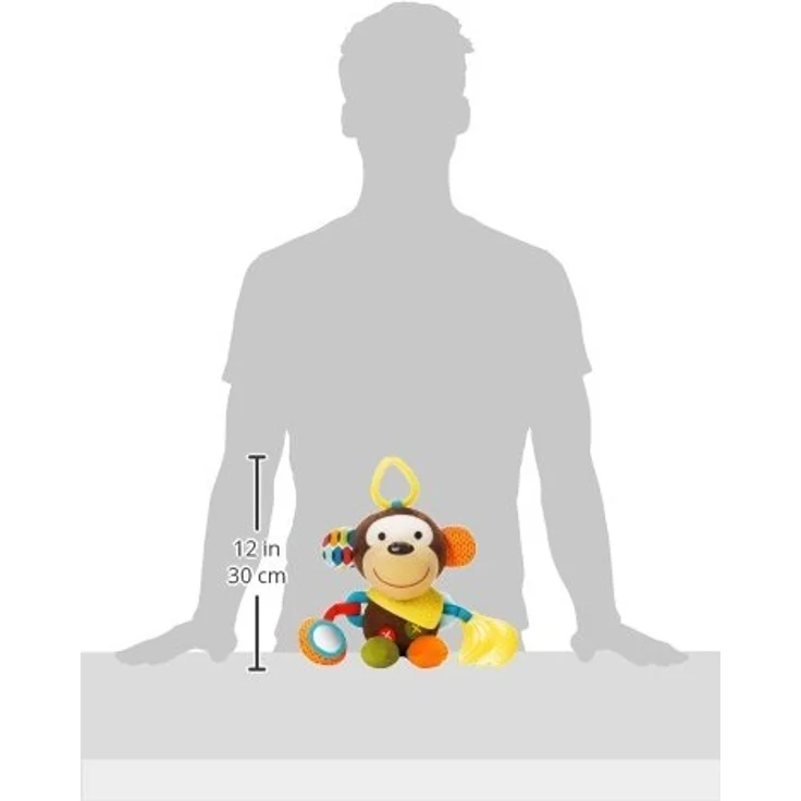 Skip Hop Bandana Buddies Aktivitätsspielzeug, Plüschtier für Babys und Kinder, mehrfarbig, Affe – Bild 6