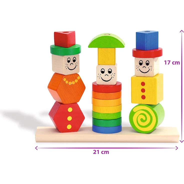 Eichhorn Holz Figuren Steckpuzzle, 20-teilig - 3 Stecksäulen mit Steckteilen, hochwertiges Buchenholz ,Made in Germany, für Kinder ab 12 Monaten – Bild 5
