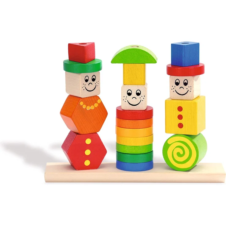 Eichhorn Holz Figuren Steckpuzzle, 20-teilig - 3 Stecksäulen mit Steckteilen, hochwertiges Buchenholz ,Made in Germany, für Kinder ab 12 Monaten – Bild 4