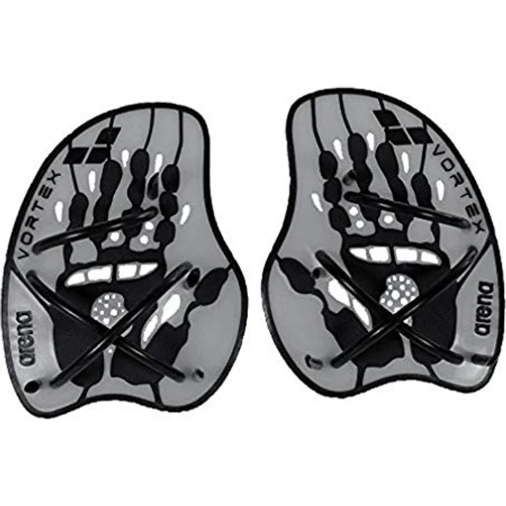arena Unisex Schwimm Wettkampf Trainingshilfe Hand Paddle Vortex (Ergonomisch, Für Kraft- und Techniktraining), Silver-Black (15), M – Bild 1