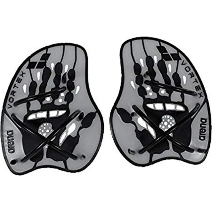 arena Unisex Schwimm Wettkampf Trainingshilfe Hand Paddle Vortex (Ergonomisch, Für Kraft- und Techniktraining), Silver-Black (15), M