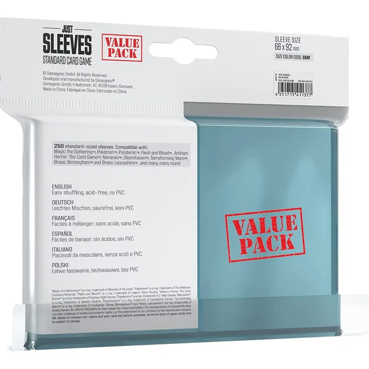 Just Sleeves - Value Pack Clear 66x92mm (250 Hüllen) – Bild 2