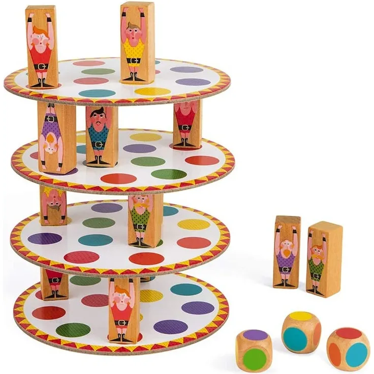 Janod - Acrobat' Geschicklichkeits- und Strategiespiel, Kinderbrettspiel, Konzentration und feinmotorische Fähigkeiten, ab 2 Spieler, ab 5 Jahren, J02757