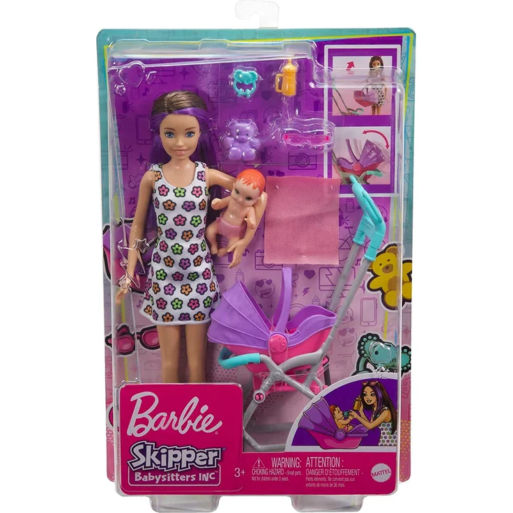 Mattel Barbie „Skipper Babysitters Inc. ” Puppe mit Kinderwagen, Baby & Zubehör – Bild 6