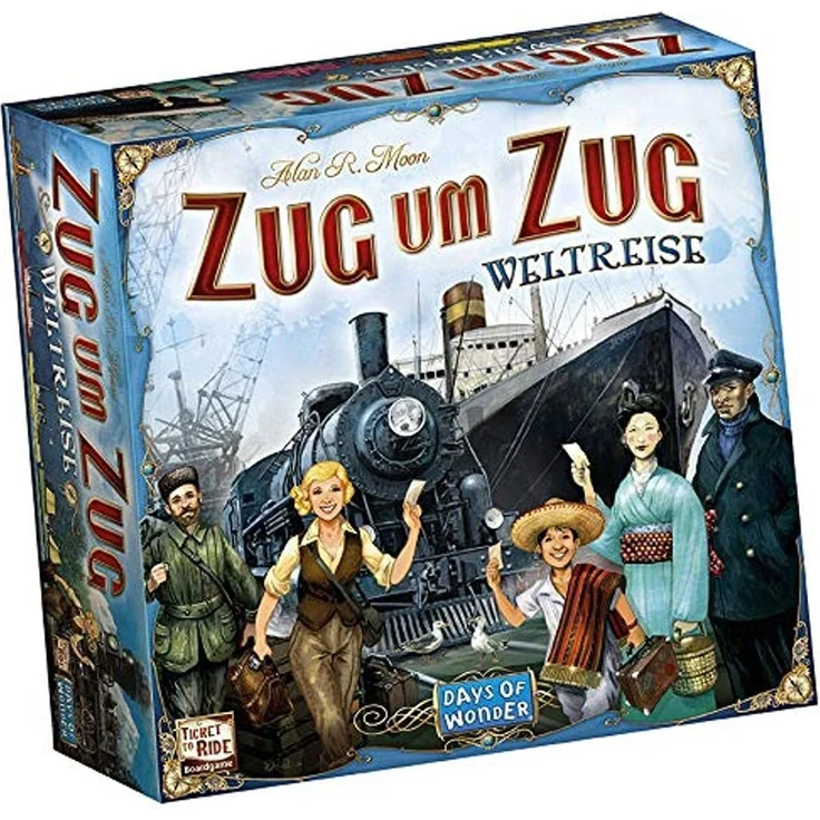 Asmodee Zug um Zug Weltreise, Familienspiel, Brettspiel, Deutsch – Bild 1