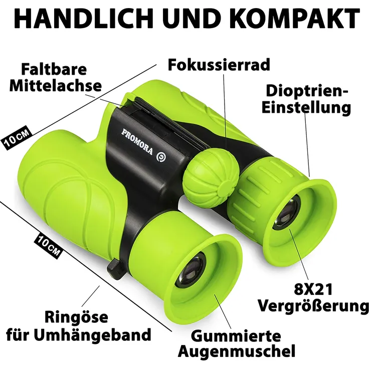 Fernglas für Kinder - Optimales Geschenk für kleine Jungen und Mädchen - Starke Vergrößerung 8X21 – Umfangreiches Set inklusive Lupe & Kompass – Spielzeug für 4 5 6 7 8 Jahre alte Jungen und Mädchen – Bild 5
