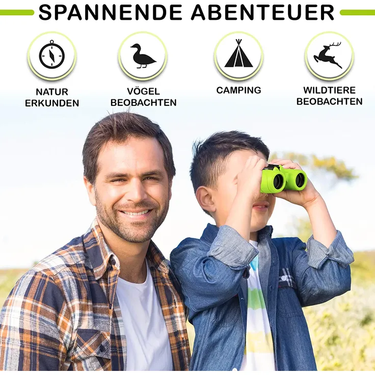 Fernglas für Kinder - Optimales Geschenk für kleine Jungen und Mädchen - Starke Vergrößerung 8X21 – Umfangreiches Set inklusive Lupe & Kompass – Spielzeug für 4 5 6 7 8 Jahre alte Jungen und Mädchen – Bild 4