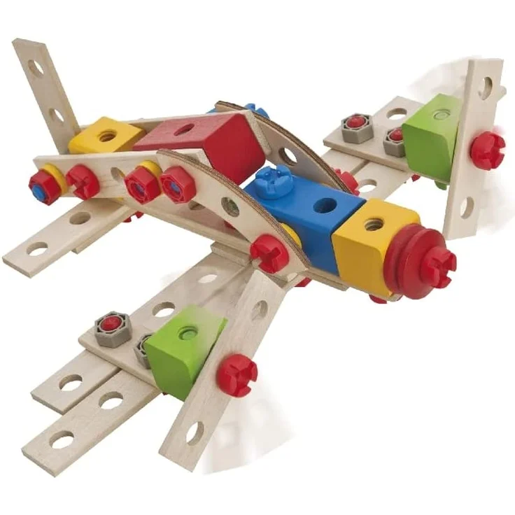 Eichhorn 100039027 - Constructor große Lok, 100-tlg., Holz-Konstruktions-Set, 4 verschiedene Modellvarianten baubar, FSC 100% Zertifiziertes Buchenholz, Made in Germany – Bild 11