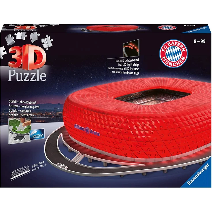 Ravensburger 3D Puzzle Allianz Arena Night Edition 216 Teile – Bild 1