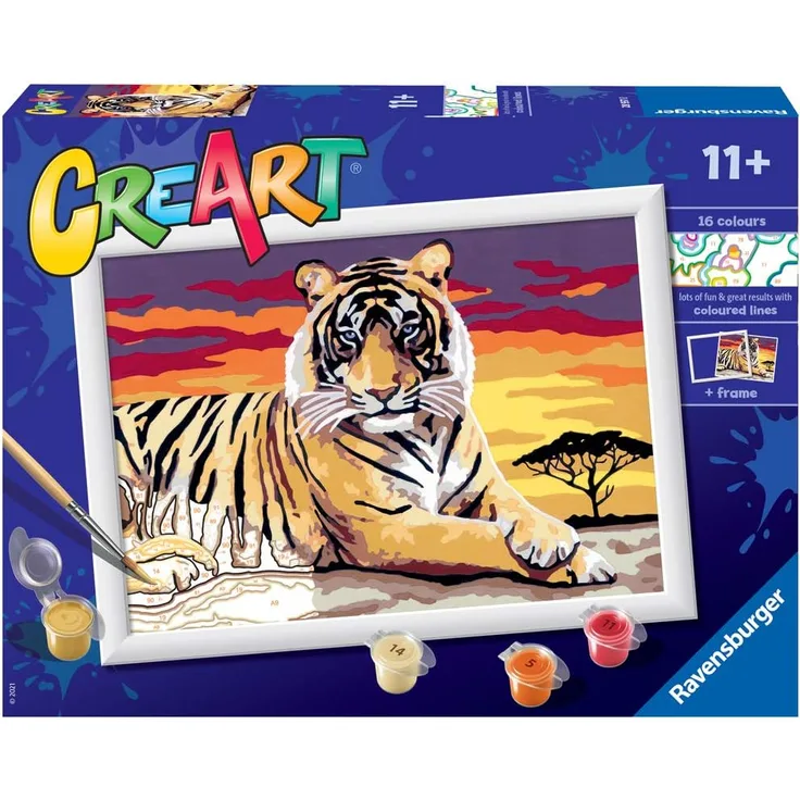 Ravensburger - CreArt Serie D-Tiger Kreativspiel, Mehrfarbig, 28937 0