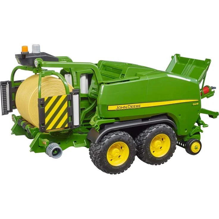 Bruder 02032 'John Deere Rundballen-Presswickelkombination C441R', ab 4 Jahren, inkl. ockerfarbenem und weißem Rundballen - Preisvergleich – Bild 4