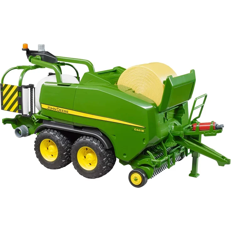Bruder 02032 'John Deere Rundballen-Presswickelkombination C441R', ab 4 Jahren, inkl. ockerfarbenem und weißem Rundballen - Preisvergleich – Bild 2