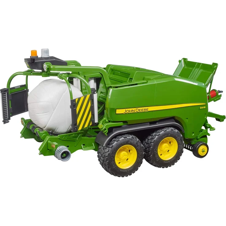 Bruder 02032 'John Deere Rundballen-Presswickelkombination C441R', ab 4 Jahren, inkl. ockerfarbenem und weißem Rundballen - Preisvergleich – Bild 5