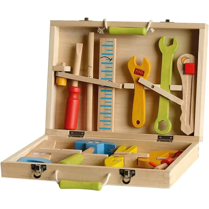 Beluga Werkzeugkoffer aus Holz Spielwerkzeug 11 tlg