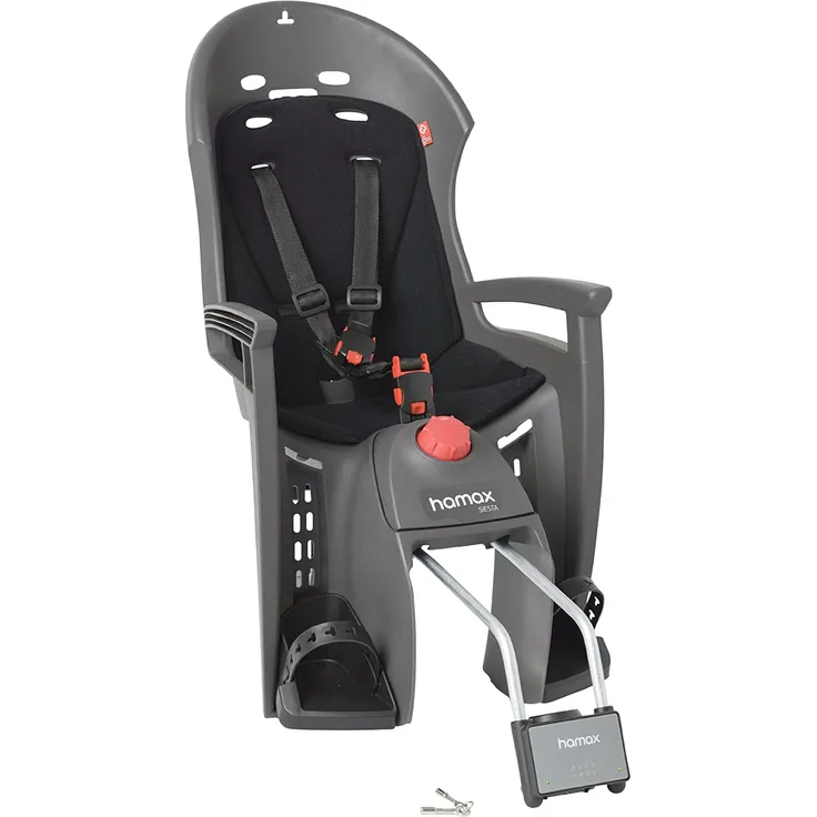 Hamax 'Siesta' Kinderfahrradsitz grau/schwarz, bis 22 kg, inkl. Rahmenhalterung