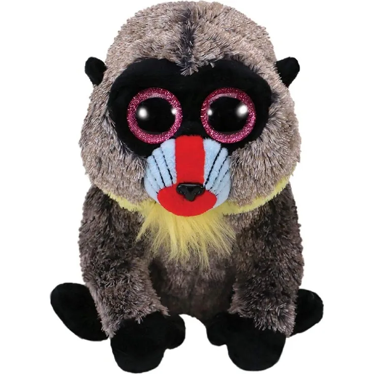 TY 36895 Wasabi, Pavian 15cm, mit Glitzeraugen, Beanie Boo's, braun/schwarz
