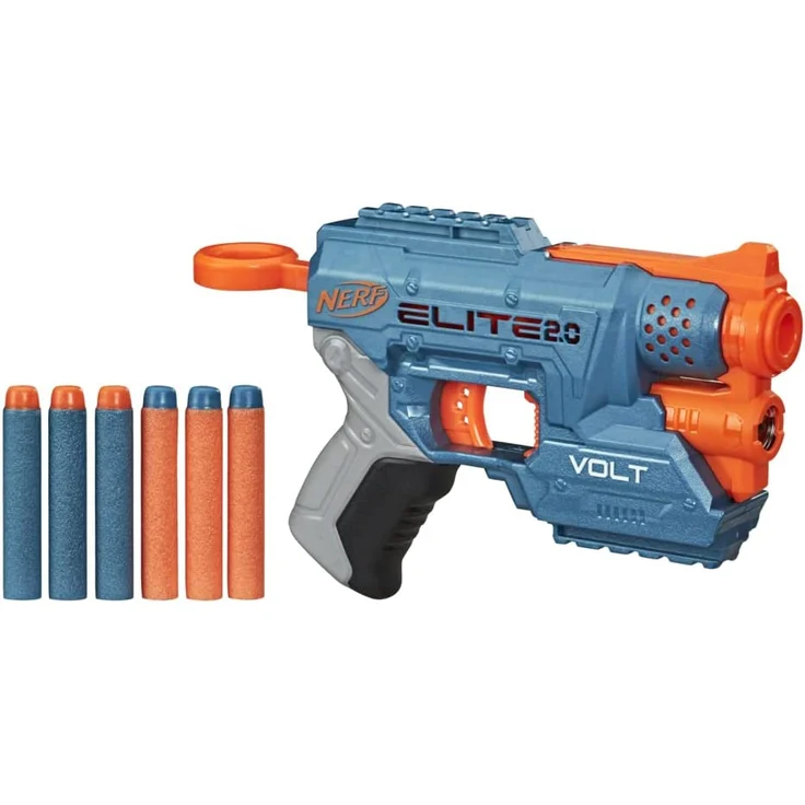 Nerf Elite 2.0 Volt SD-1 Blaster – 6 Nerf Darts, Ziel-Lichtstrahl, 2-Dart Aufbewahrung, 2 Tactical Rail Steckschienen – Bild 5