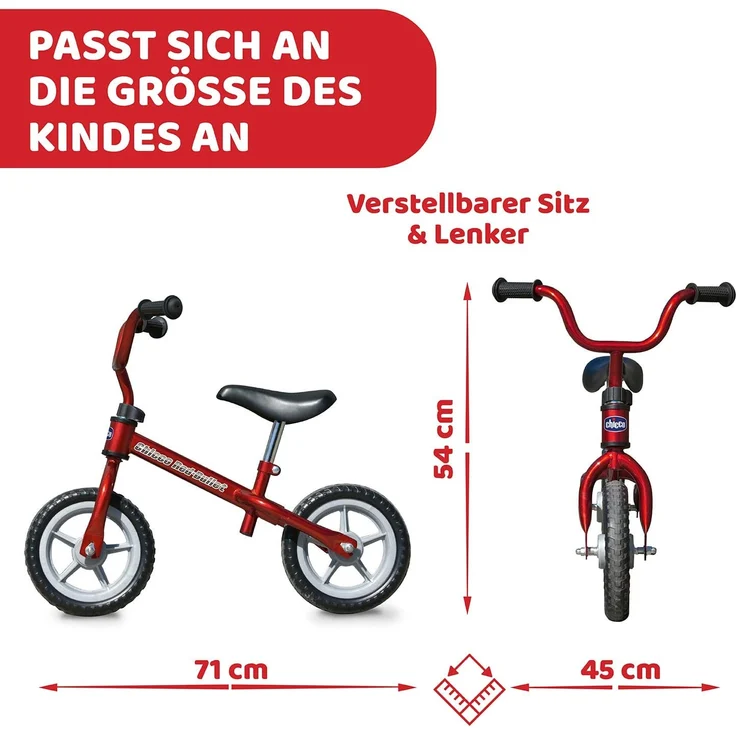 Red Bullit loopfiets 10 Zoll Junior Rot – Bild 3