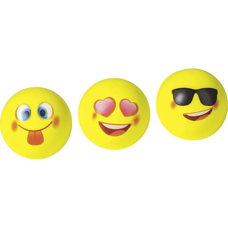 Gummiball „Happy“ Ø 4 cm, 1x Stück, zufällige Auswahl