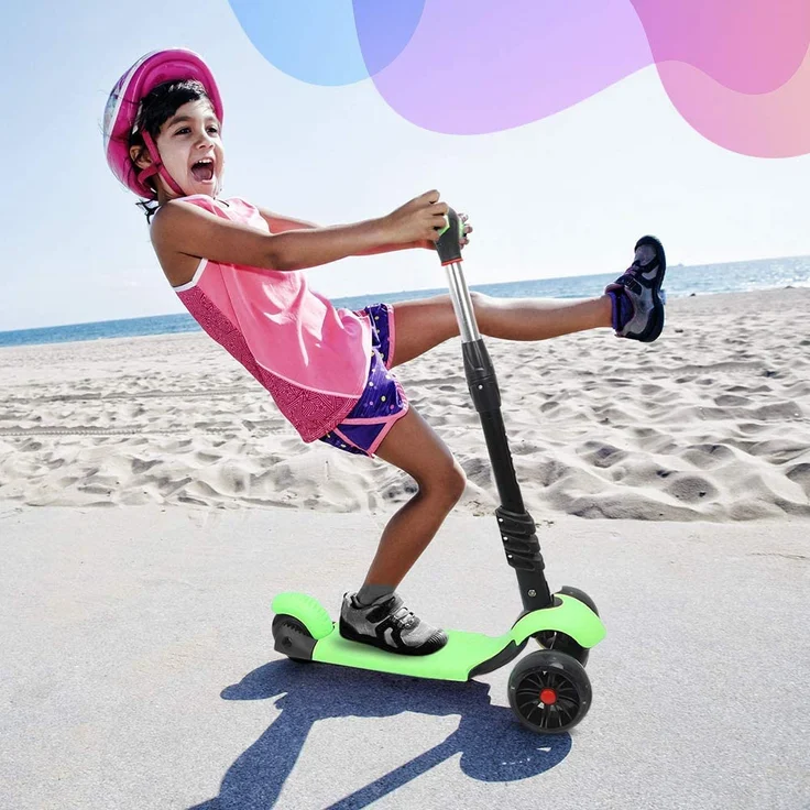 YOLEO 3-in-1 Kinderscooter Kinder Roller mit Abnehmbarem Sitz, LED große Räder, Höheverstellbare Lenker für Kleinkinder Jungen Mädchen ab 2 Jahre (Grün) – Bild 9