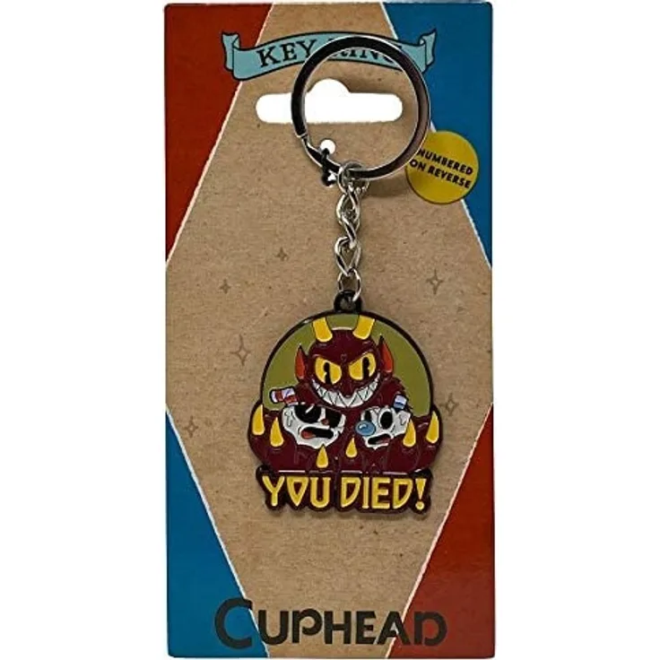 Cuphead Metall Schlüsselanhänger You Died! Limited Edition 4 cm