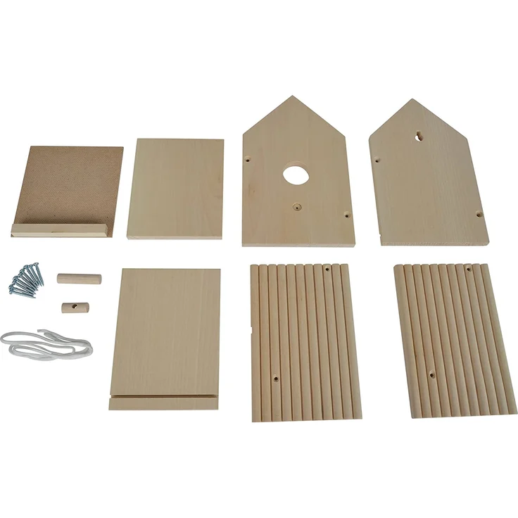 Eichhorn 100004581 Outdoor-100004581-Vogelhaus aus Holz, zum Zusammenbauen und Bemalen, inkl. Pinsel und Farben, 14x14x24cm Lindenholz, DIY, Bunt – Bild 14