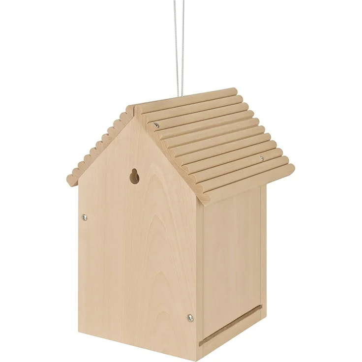 Eichhorn 100004581 Outdoor-100004581-Vogelhaus aus Holz, zum Zusammenbauen und Bemalen, inkl. Pinsel und Farben, 14x14x24cm Lindenholz, DIY, Bunt – Bild 7
