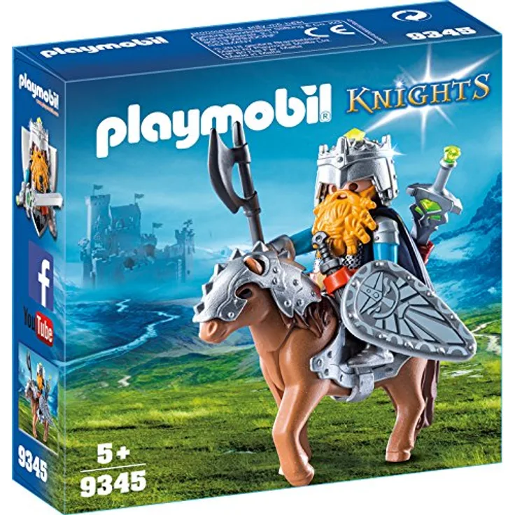 PLAYMOBIL Knights 9345 Zwerg und Pony mit Rüstung