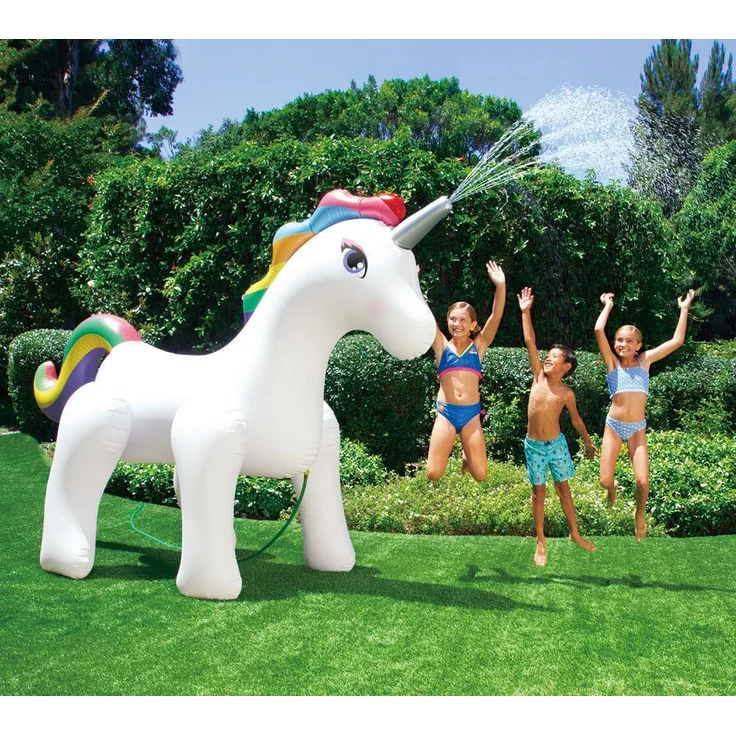Summer Waves Kinder Wassersprinkler Einhorn | Weiß | 211x127x284 cm – Bild 3