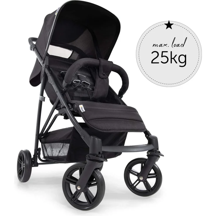 Hauck Buggy Rapid 4 bis 25 kg, Kinderbuggy Klein Zusammenklappbar, mit Liegefunktion, Höhenverstellbar, Großer Korb, Schwarz – Bild 2