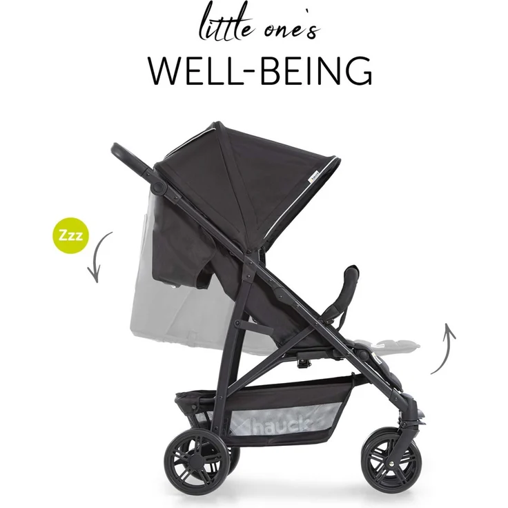Hauck Buggy Rapid 4 bis 25 kg, Kinderbuggy Klein Zusammenklappbar, mit Liegefunktion, Höhenverstellbar, Großer Korb, Schwarz – Bild 5