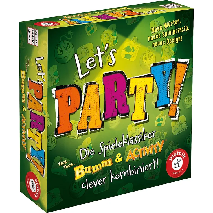 Piatnik 6382 - Lets Party | Activity und Tick Tack Bumm kombiniert | Für Spieleabende mit Freunden und Familie | Ab 12 Jahren | Für bis zu 16 Spieler |