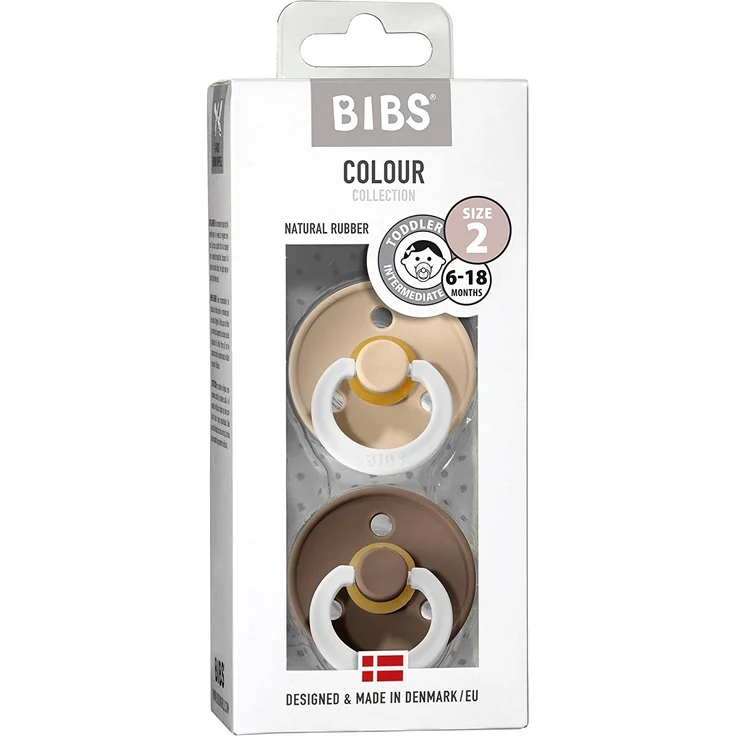 BiBs Retro Schnuller Glow Dark Oak / Vanilla 6-18 Monate 2 Stück Braun – Bild 3