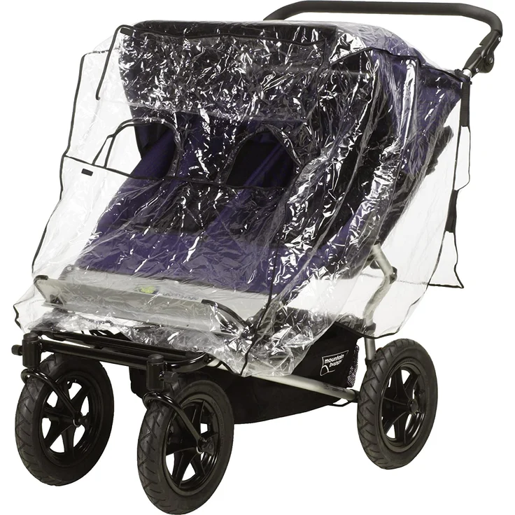 universal Regenhülle Zwillingswagen breit transparent transparent – Bild 1