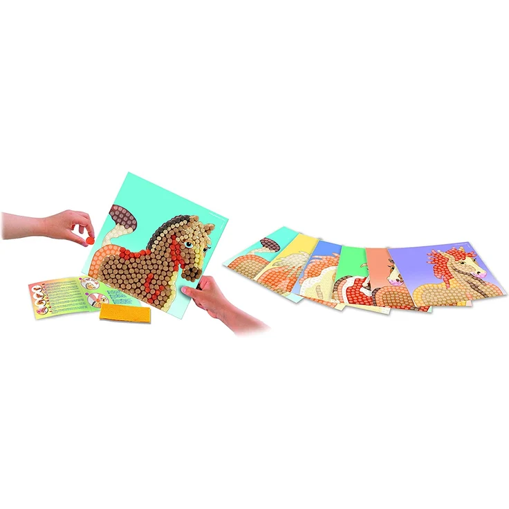 PlayMais TRENDY MOSAIC Horse Kreativ-Set zum Basteln für Mädchen ab 6 Jahren | Über 3.000 Stück & 6 Mosaik Klebebilder mit Pferdemotiven | Fördert Kreativität & Feinmotorik | Natürliches Spielzeug – Bild 3