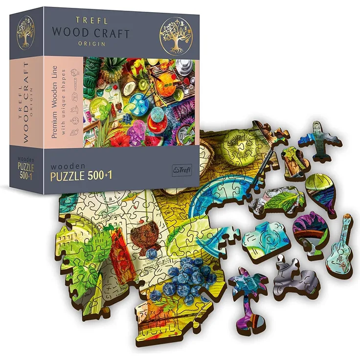 Holz Puzzle (500+1 Teile) - Bunte Cocktails
