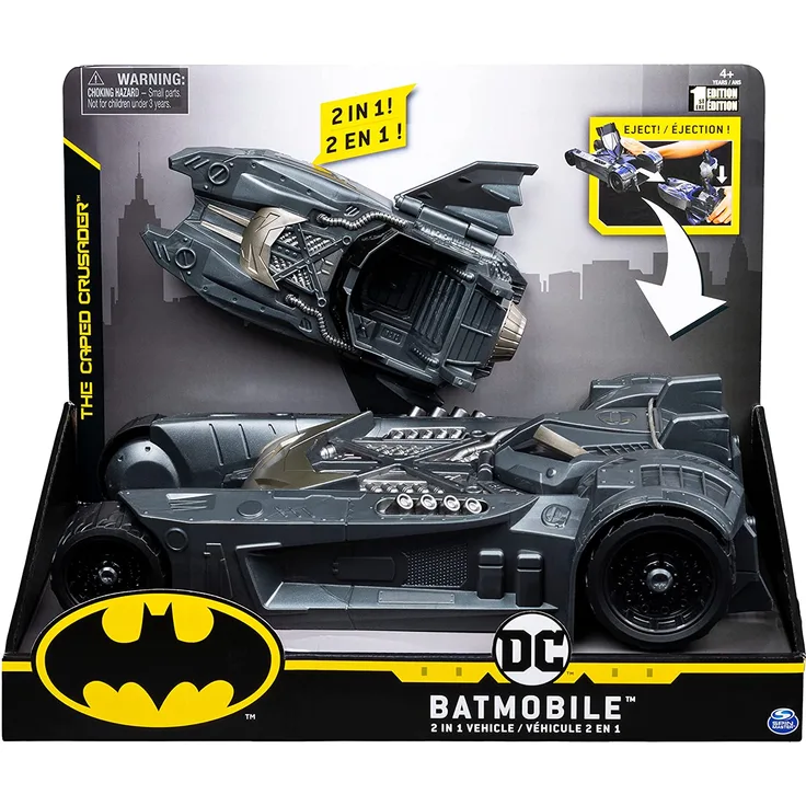 BATMAN 6055952 - Batman 2-in-1-Fahrzeug - Batmobil und Batboot in einem - zur Verwendung mit den 10cm-Actionfiguren von Batman