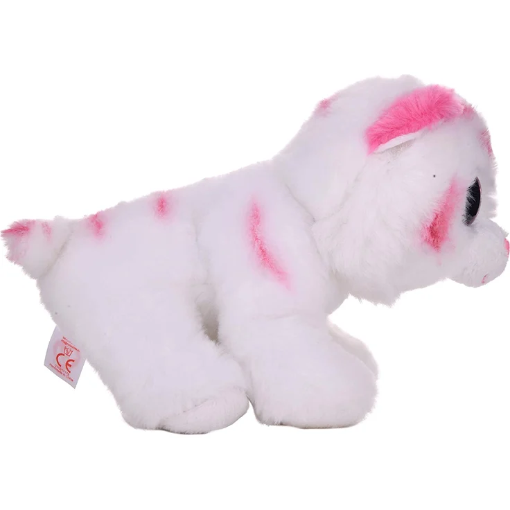 Tabor 42186 - Tabor - Tiger mit Glitzeraugen, Beanie Classic, 15 cm, rosa/weiß – Bild 3