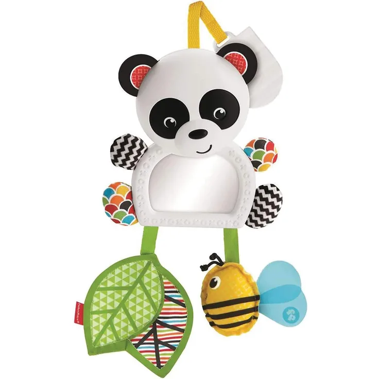 Fisher-Price FGH91 Kleiner Spiel Panda, Baby Spielzeug Greifling mit Spiegel für Babys, ab 0 Monaten