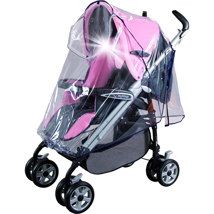 sunnybaby 17083 - Universal Regenverdeck, Regenschutz mit REFLEKTOR für Jogger, Sportwagen, Shopper, Buggy mit Dach, Kinderwagen | Kontaktfenster für optimale Luftzirkulation | PREMIUM QUALITÄT – Bild 3